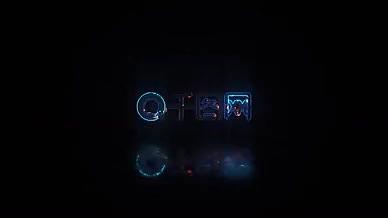 霓虹灯线条轮廓logo科技科幻片头视频的预览图